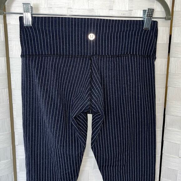Lululemon Wunder Under Leggings Women’s Size 4 Pinstripe Athleisure Soft - Picture 5 of 8